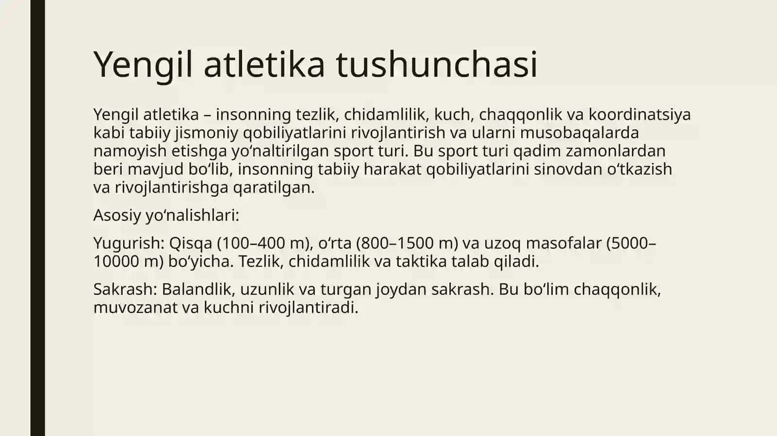 Yengil atletika tushunchasi va uning ahamiyati 3