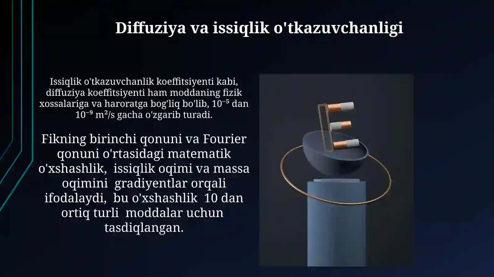 Massa almashuvining issiqlik almashuvi bilan o'xshashligi 3