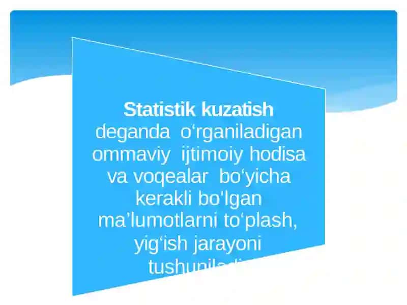 Statistik kuzatish uslubiyati 3