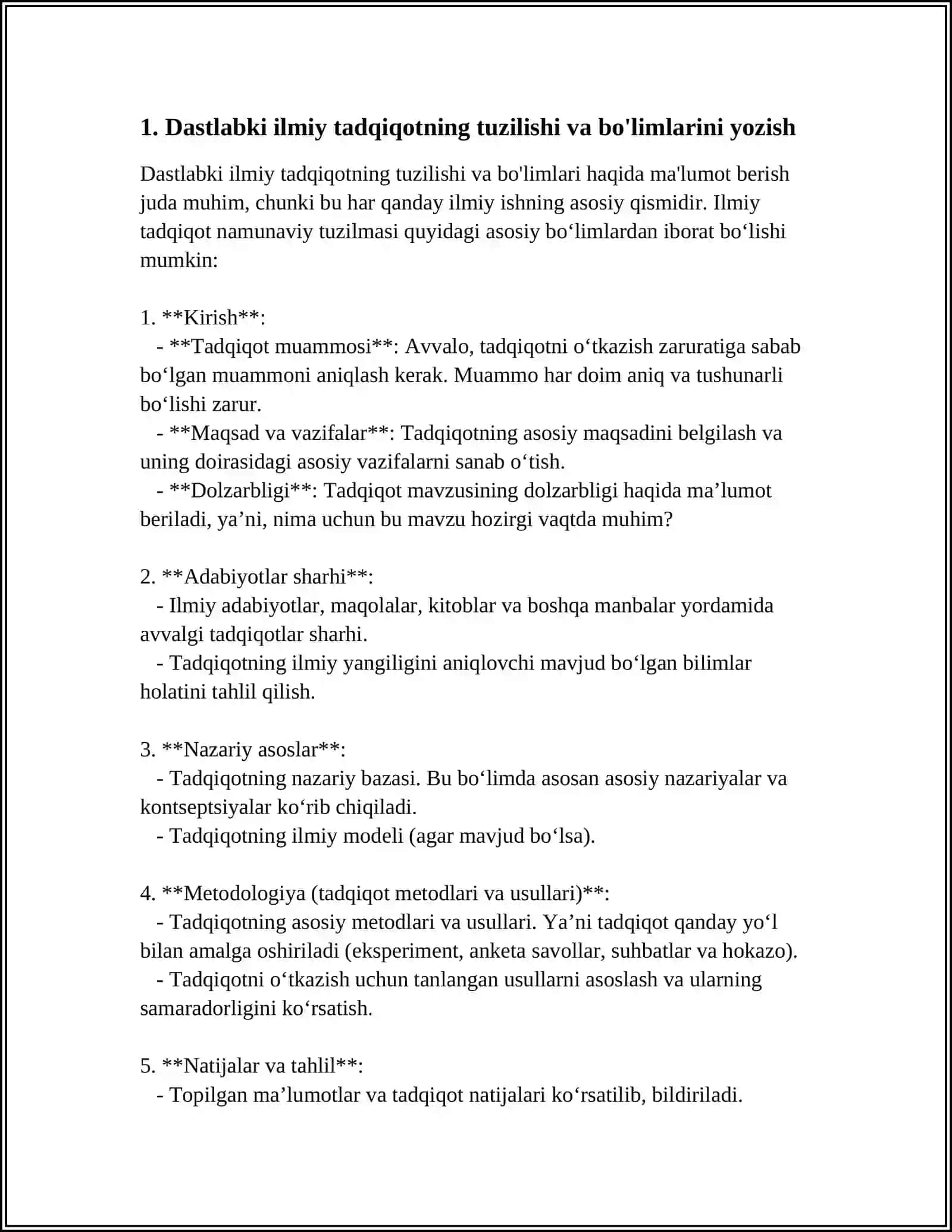 DASTLABKI ILMIY TADQIQOTNI YOZISH 3