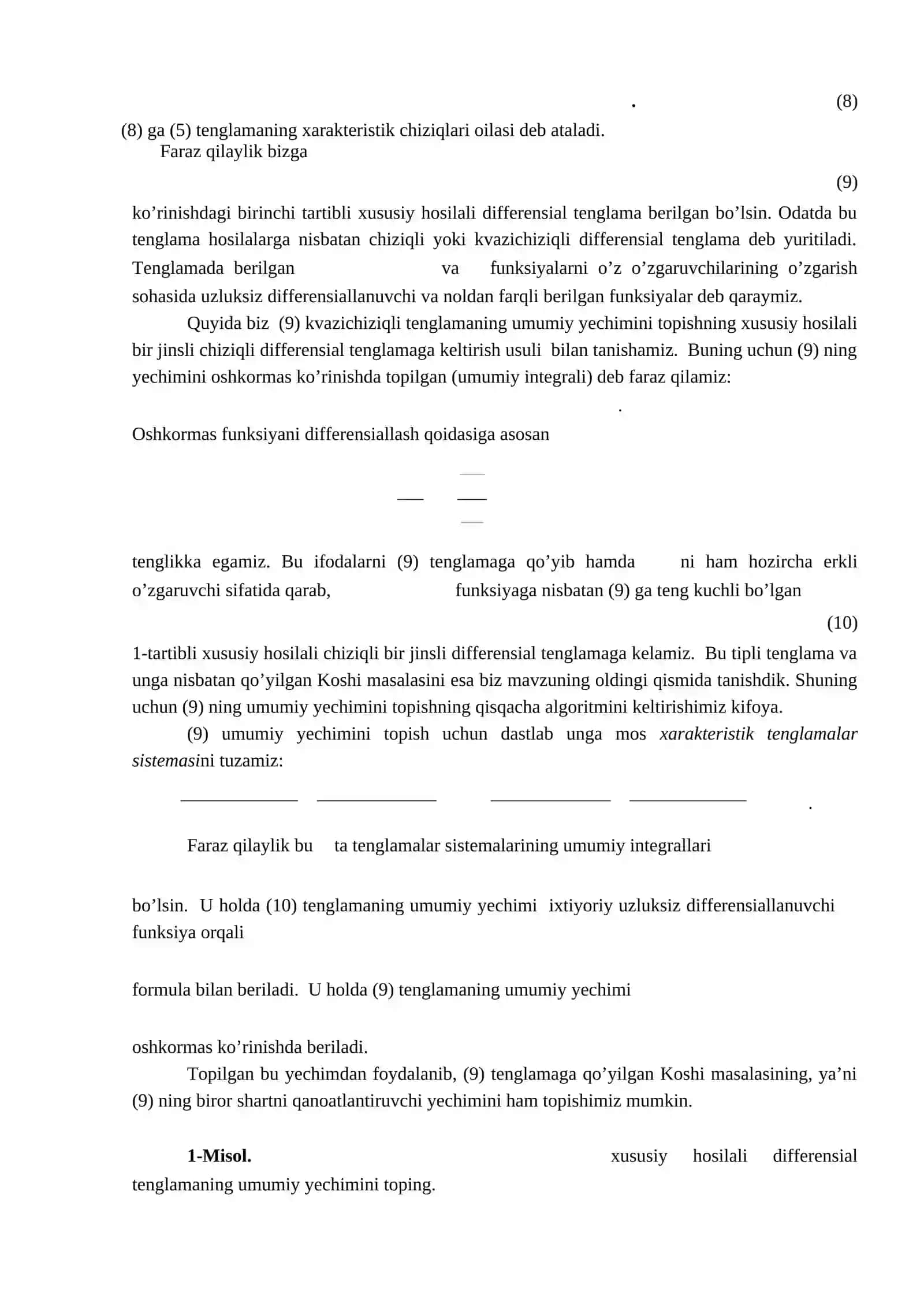 Mavjudlik va yagonalik teoremasi 3