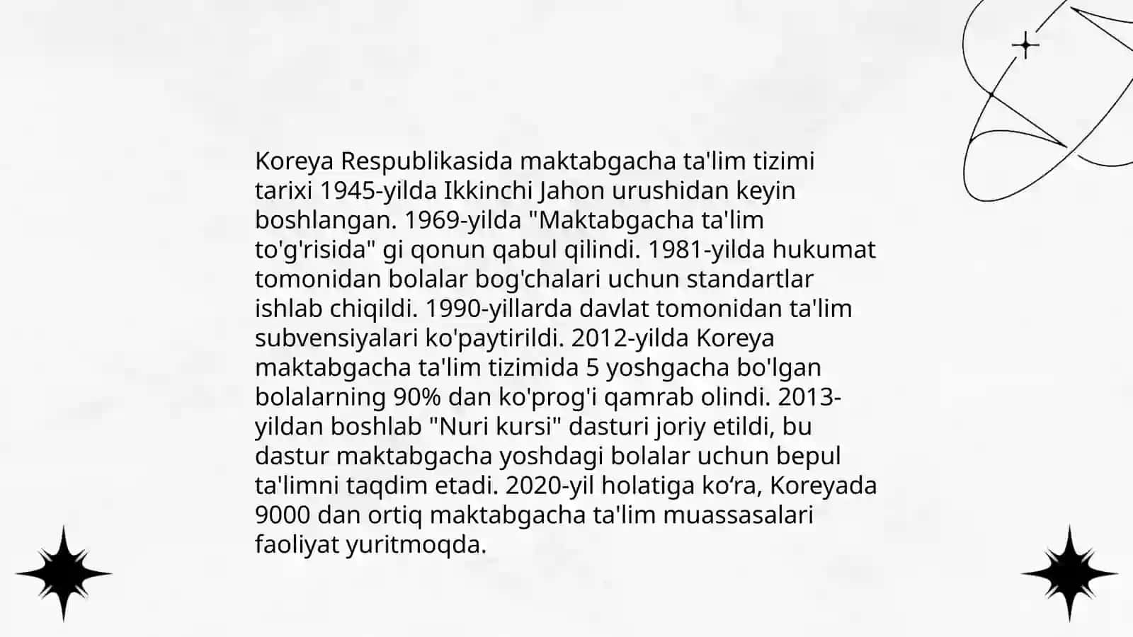 Koreya Maktabgacha ta'lim tizimi 3