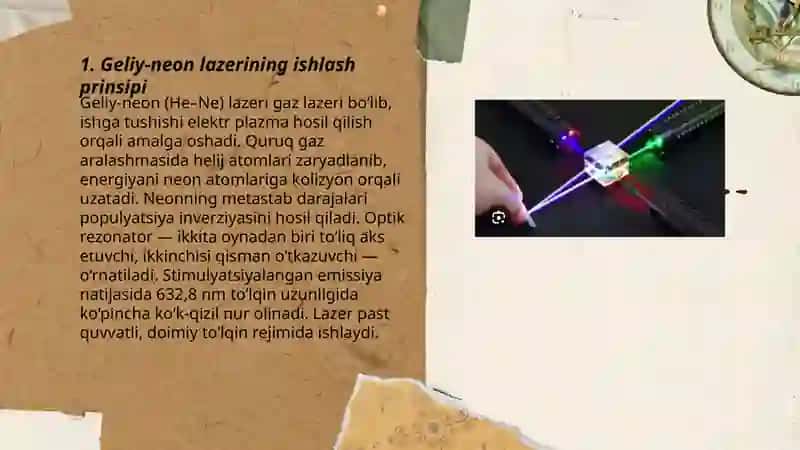 Geliy-neon lazerining ishlash prinsipi 3