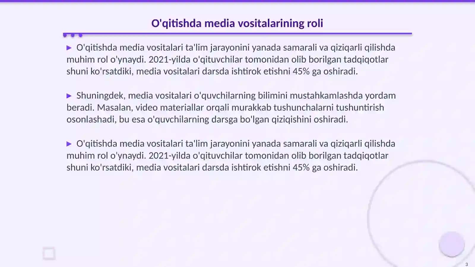 Dars jarayonida media vositalaridan foydalanish usullari 3