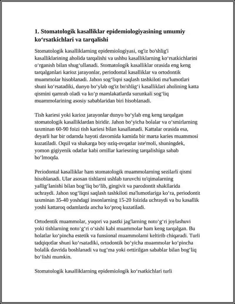 STAMATALOGIK KASALLIKLAR EPIDEMIOLOGIYASI 3