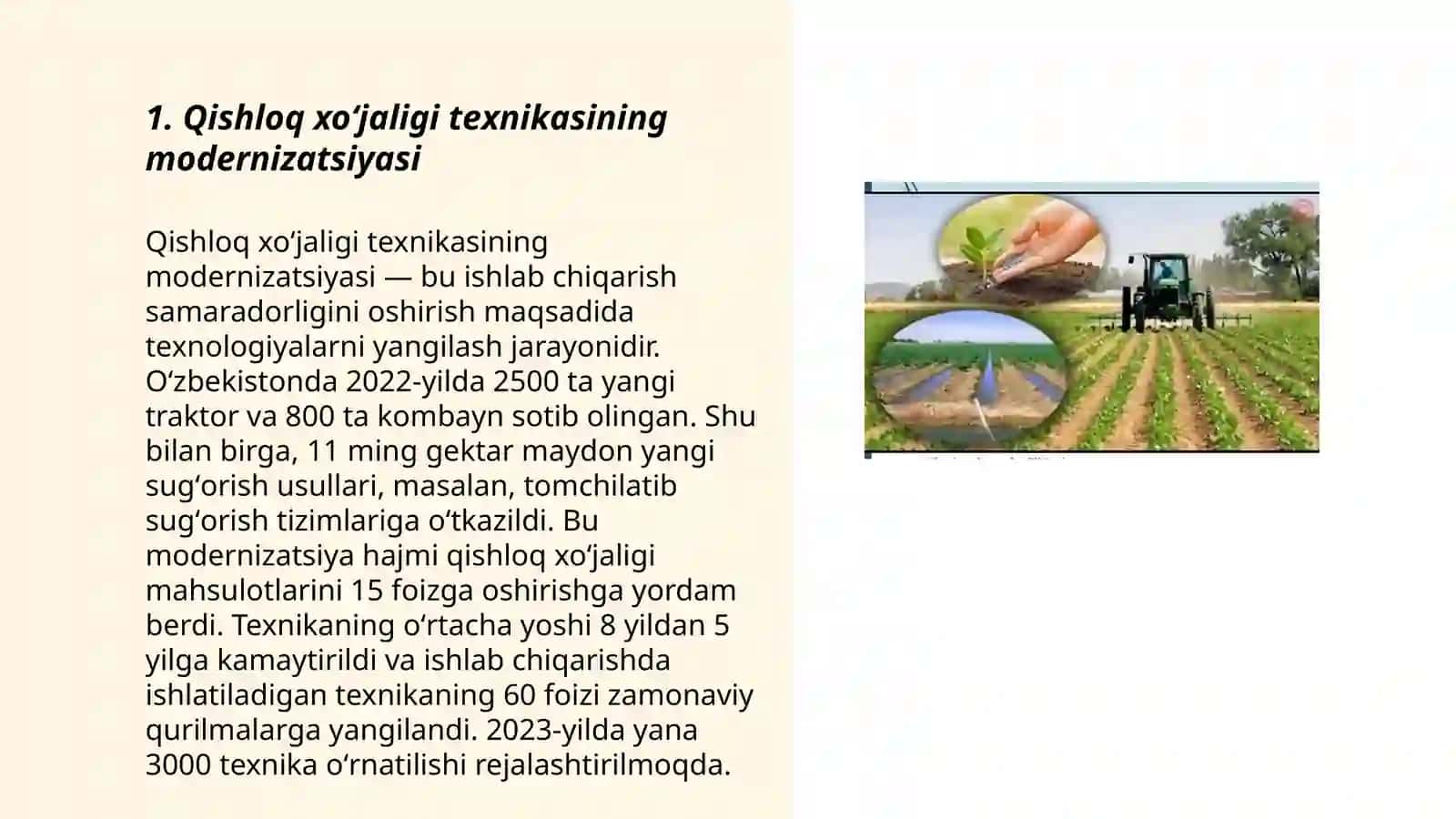 Qishloq xoʻjaligi texnikasining modernizatsiyasi 3
