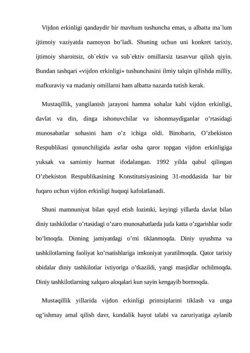 Vijdon erkinligi va diniy tashkilotlar 3