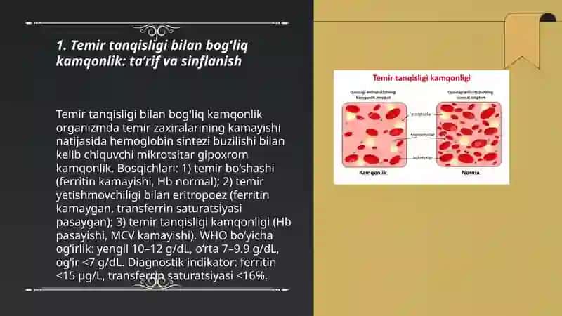 Temir tanqisligi bilan bog'liq kamqonlik va ularni davolashda farmatsevtik yordam tamoyillari 3