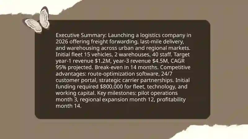 My future business plan (logistical company) 3