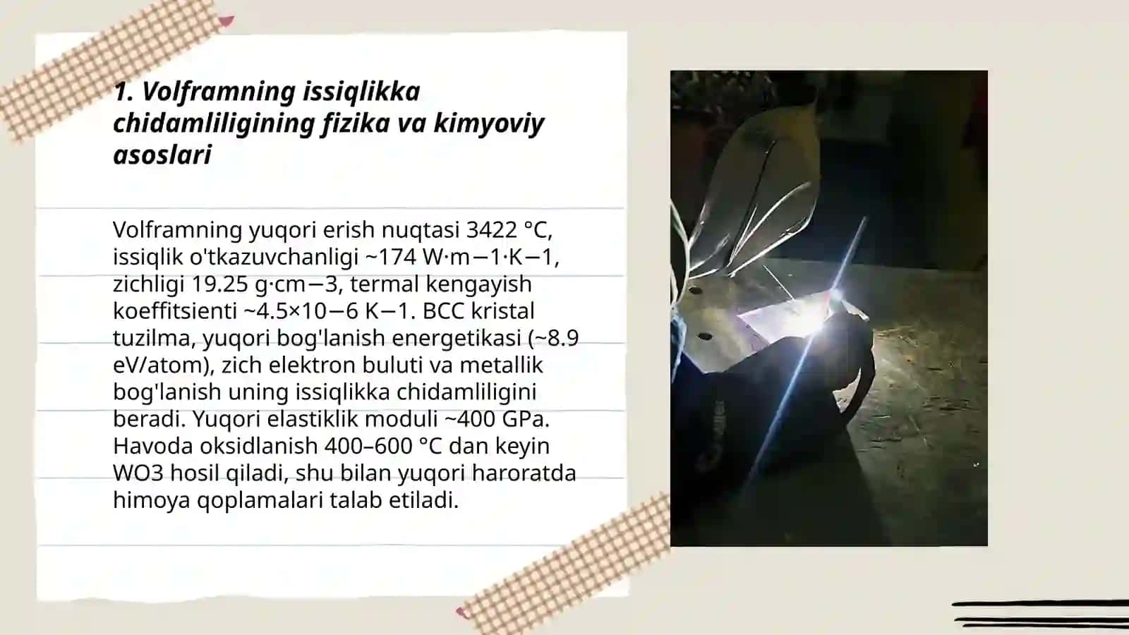 Volframning issiqlikka chidamliligi va sanoatda qoʻllanilishi 3