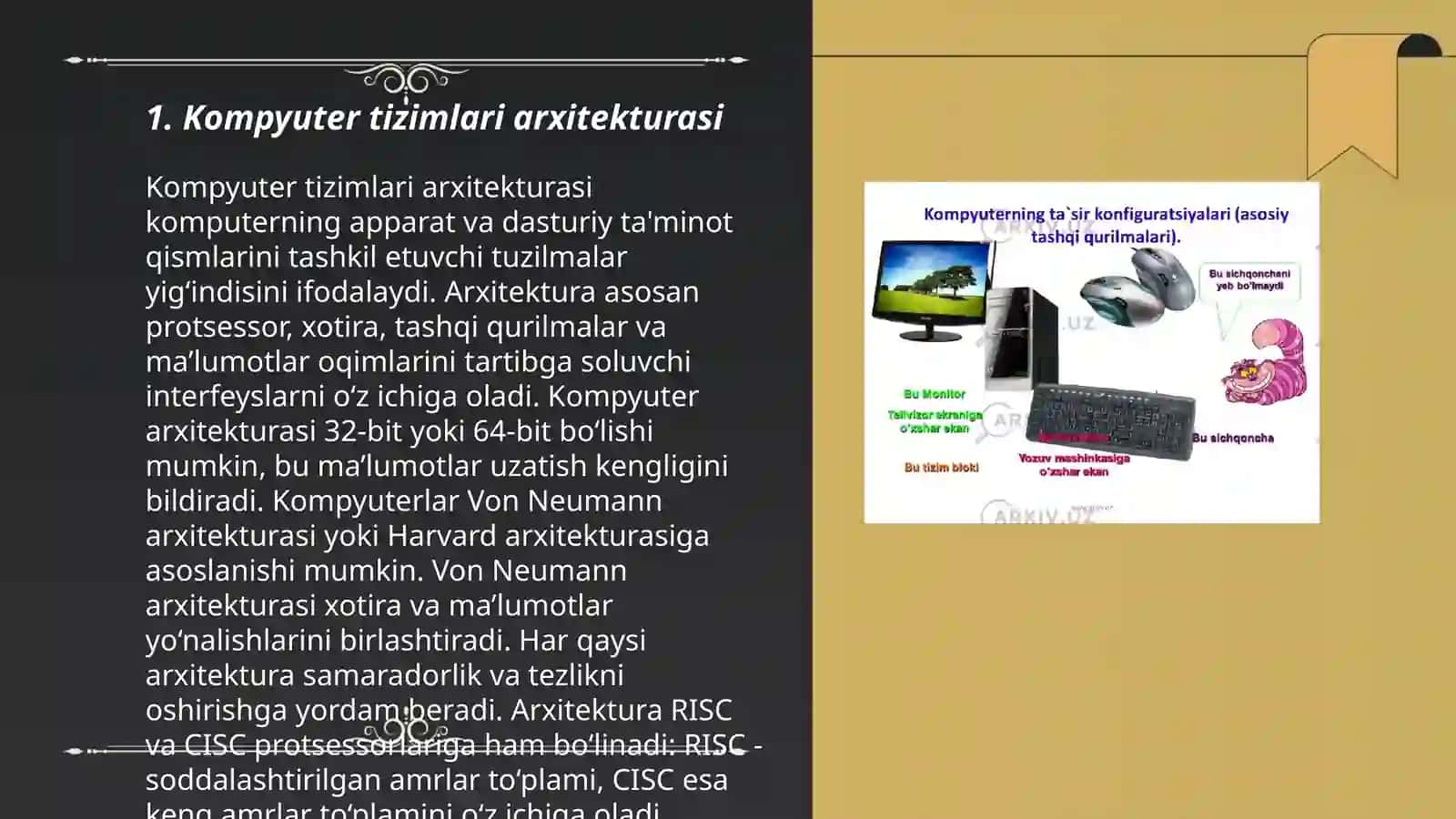 Kompyuter tizimning turlari va komponentlari 3