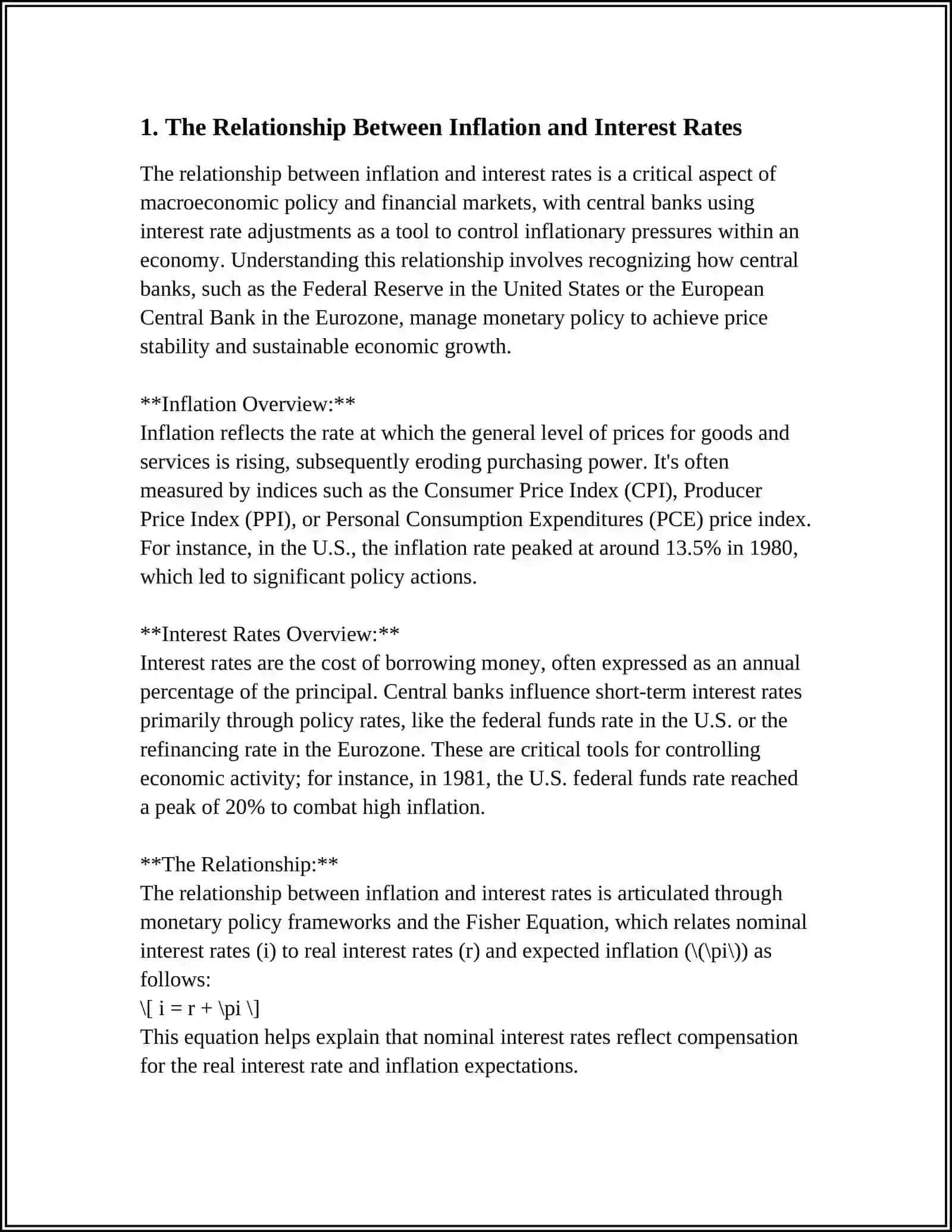 INFLATION AND INTEREST RATES 3