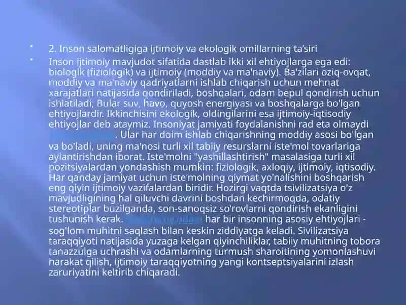 Inson  ekologiyasining zamonaviy holati 3