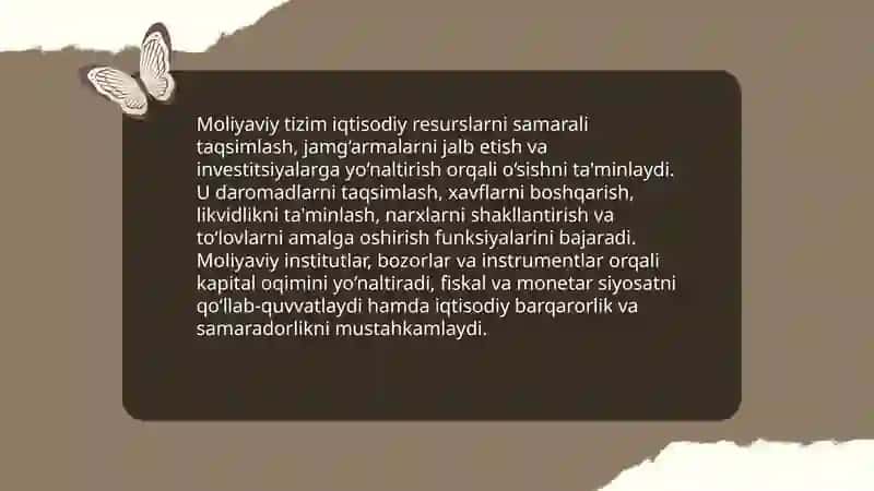 Moliyaviy tizm funksiyalari 3