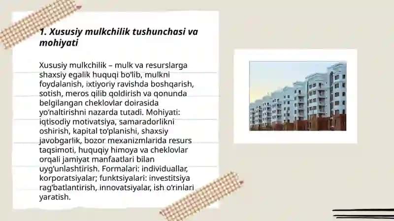 Xususiy mulkchilik asoslari 3