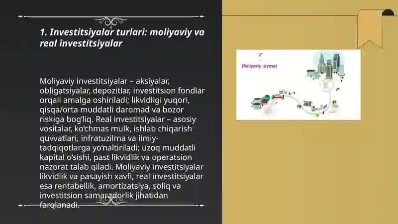 Moliyaviy va real investitsiyalar 3