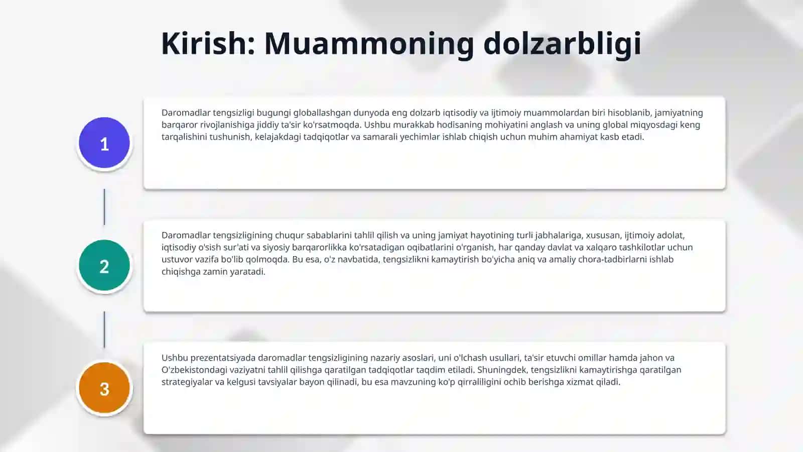 Daromadlar tengsizligi va uning darajasini aniqlash 3