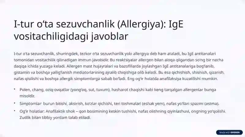 Oʻta sezuvchanlik: Immun tizimining ortiqcha javoblari 3