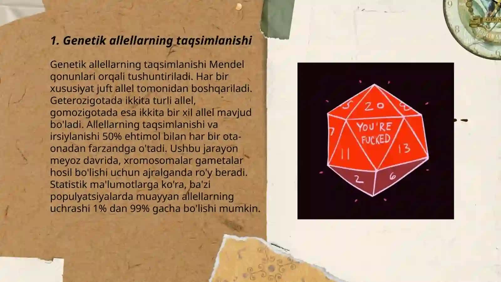 Genetik allellarning taqsimlanishi 3