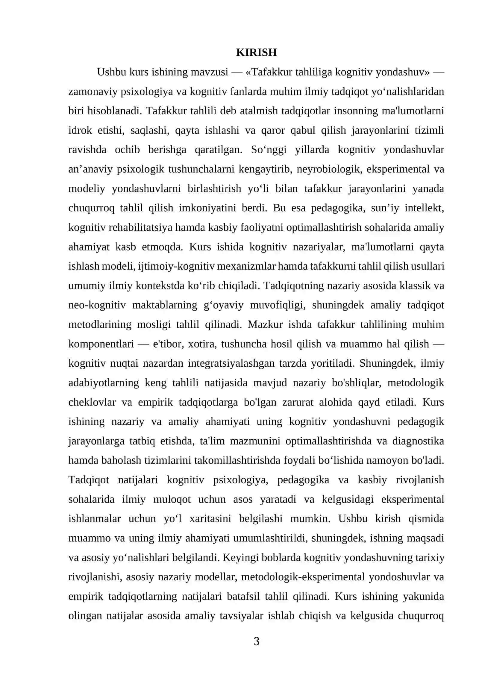 Kognitiv tafakkur tahlili 3
