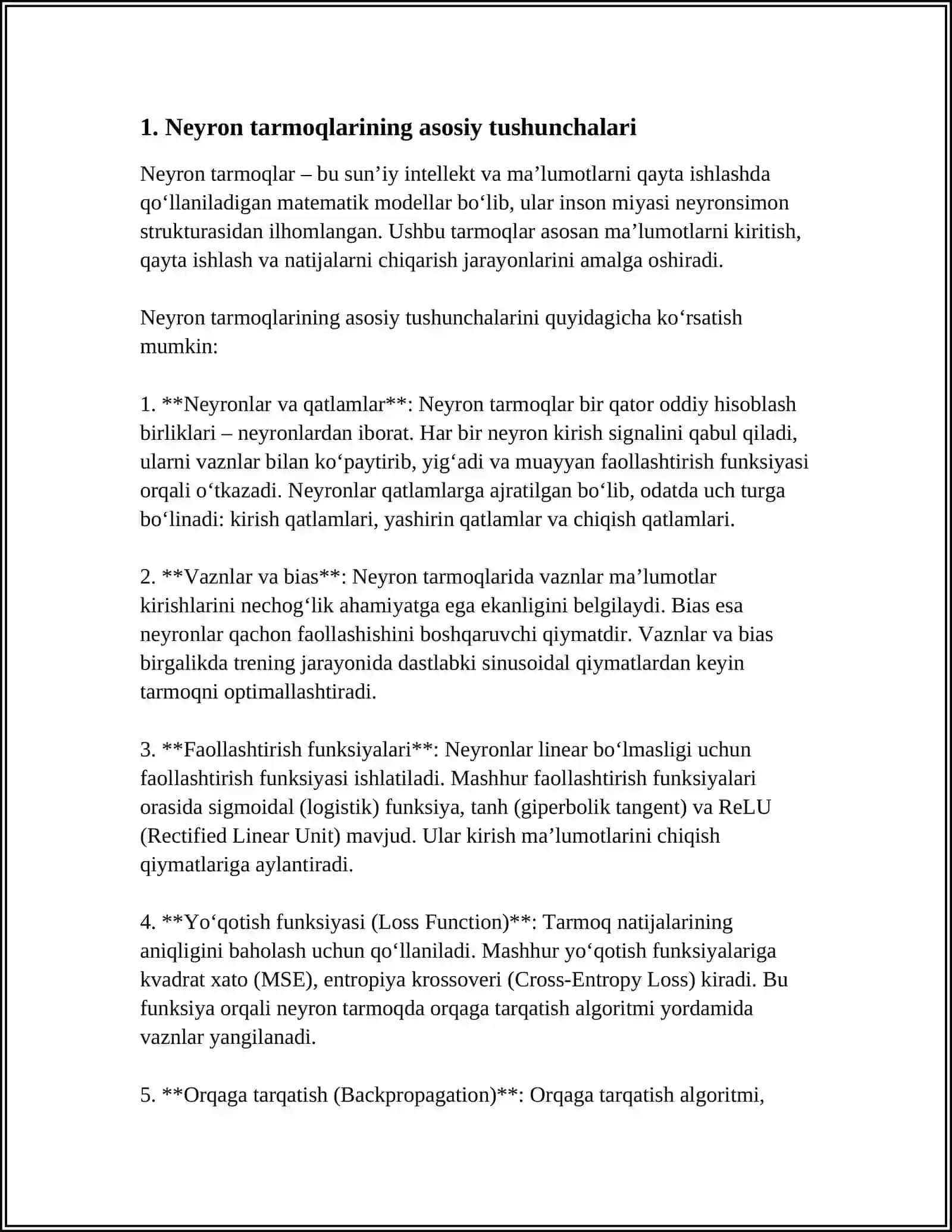 NEYRON TARMOQLARDAN FOYDALANGAN XOLDA HARF TANISH 3