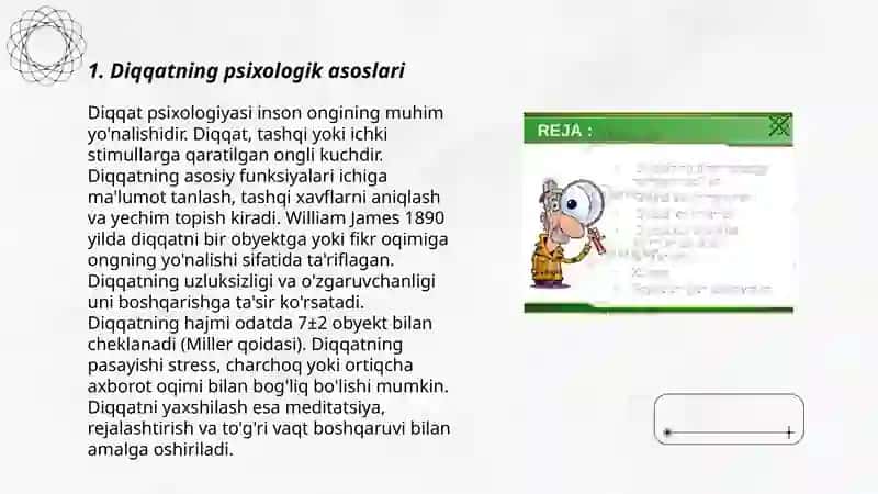 Diqqat va xotira 3
