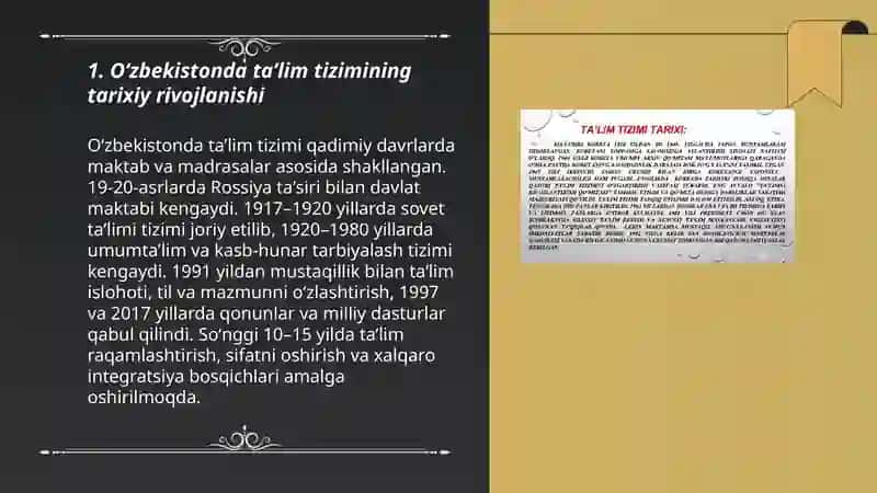 Oʻzbekistonda taʼlim tizimi va uning rivojlanishi 3
