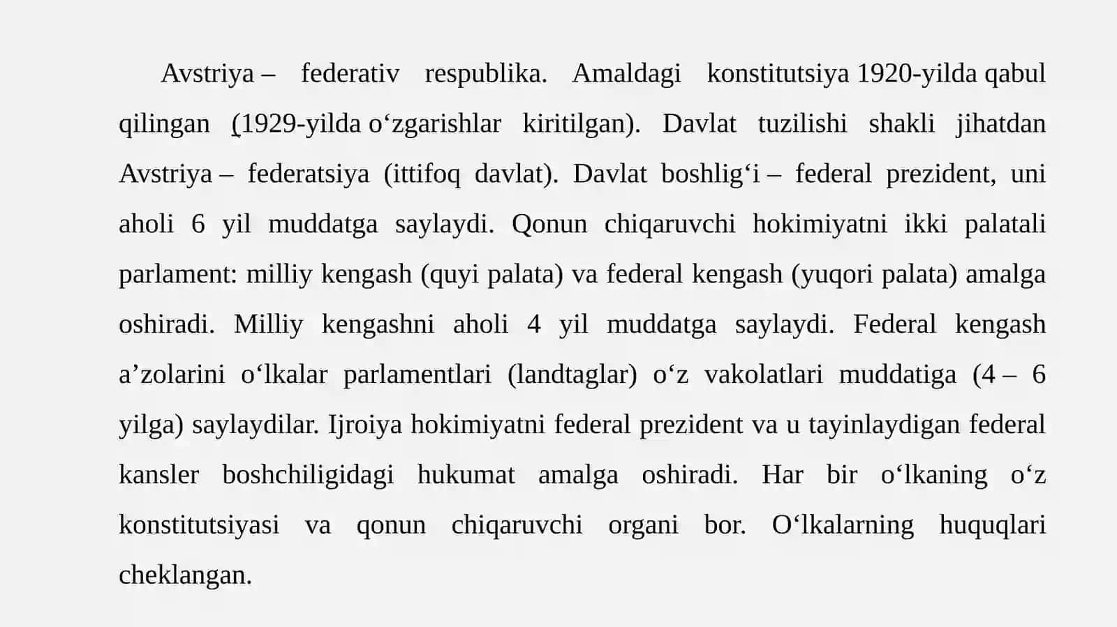 Avstriya federal respublikasiumumiy tavsifi 3