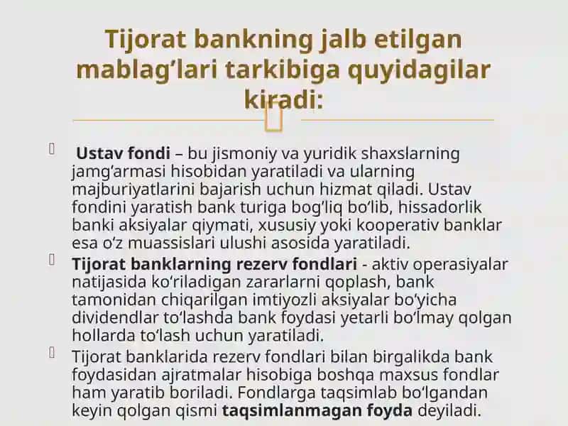 TIJORAT BANKLARNING OPERASIYALARI 3