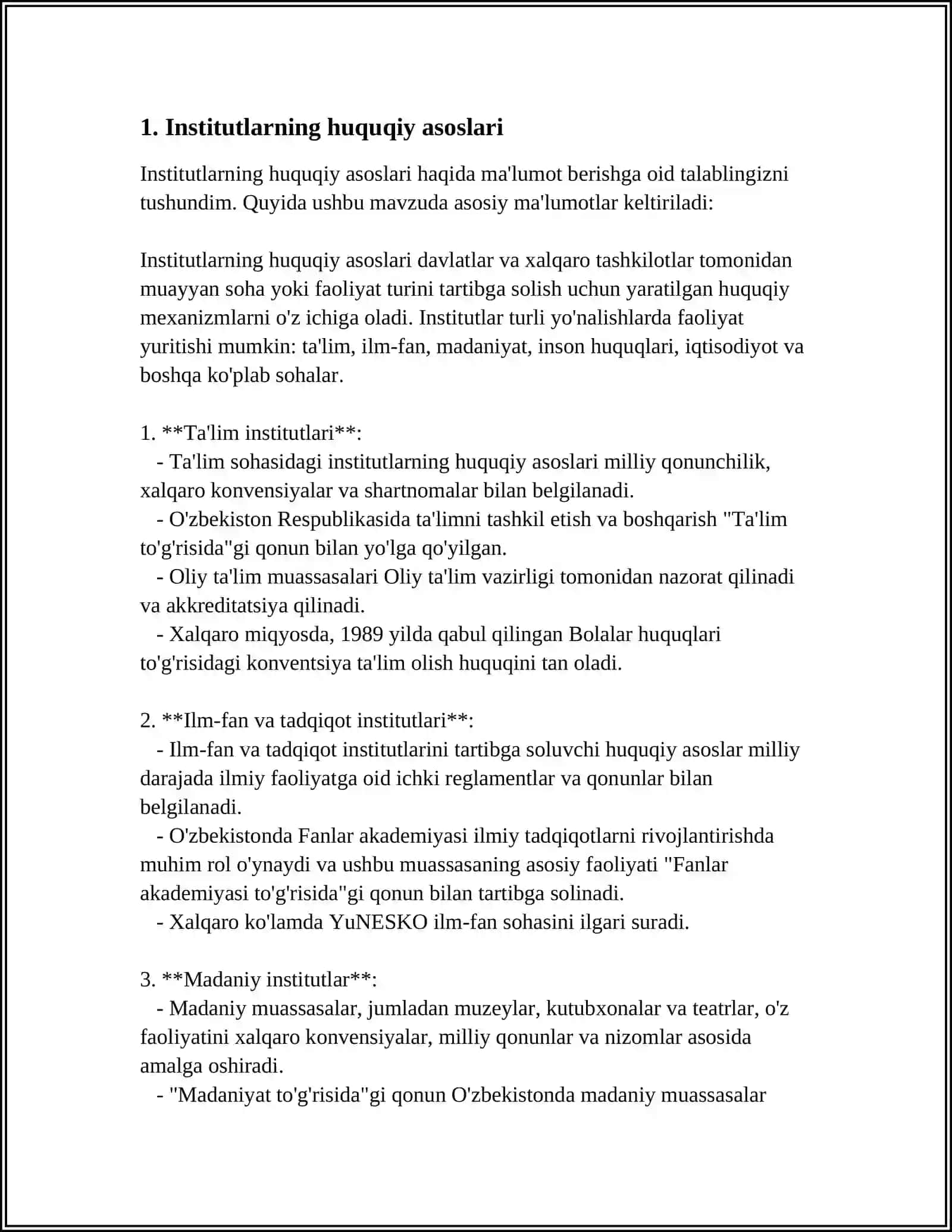 INSTITUTLAR VA QOIDALARNING MUTANOSIBLIGI 3