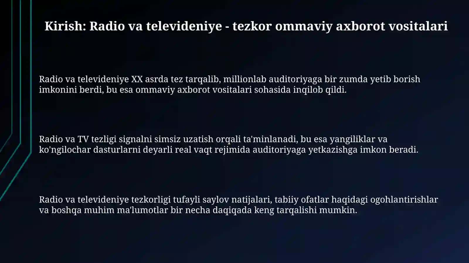 Radio va televideniya tezkor ommaviyaxborotvositalari 3