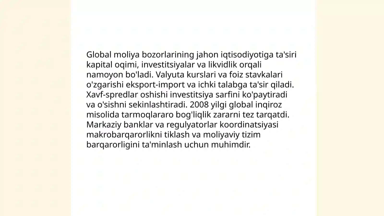 Global moliya bozorlarining jahon iqtisodiyoti 3