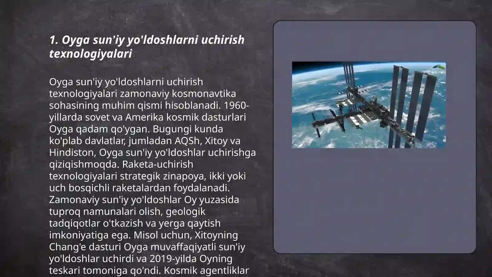 Oy su'niy yo'ldoshlarini uchirish 3