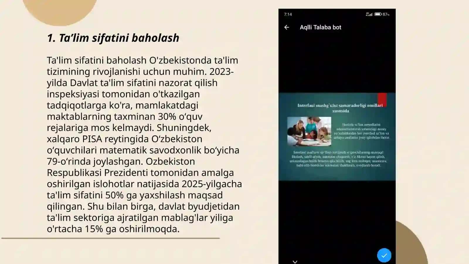 Taʼlim olganlikni tashhis etish 3
