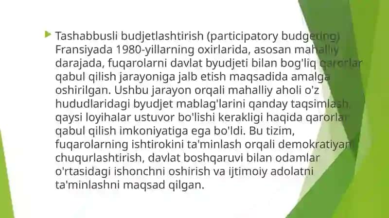Tashabbusli budjetlashtirishning Fransiya tajribasi 3