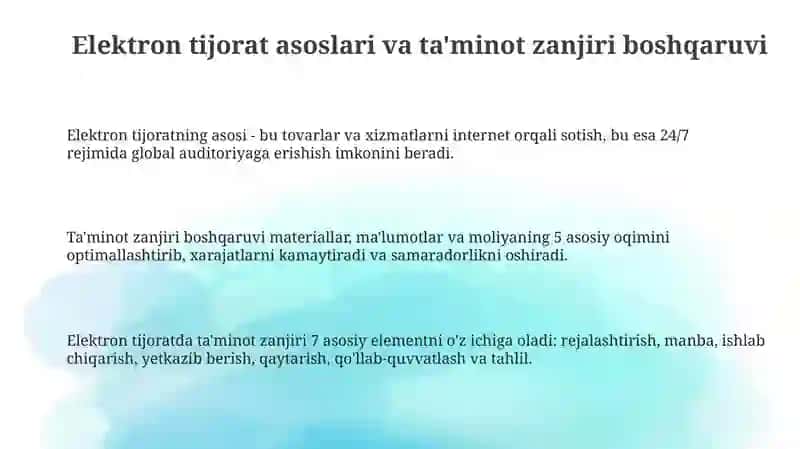 E-commerce va taminot zanjiri (Amzon AliExpress) 3