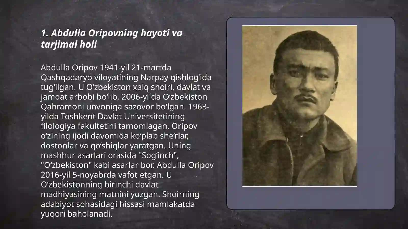 Abdulla Oripov hayoti va ijodi 3
