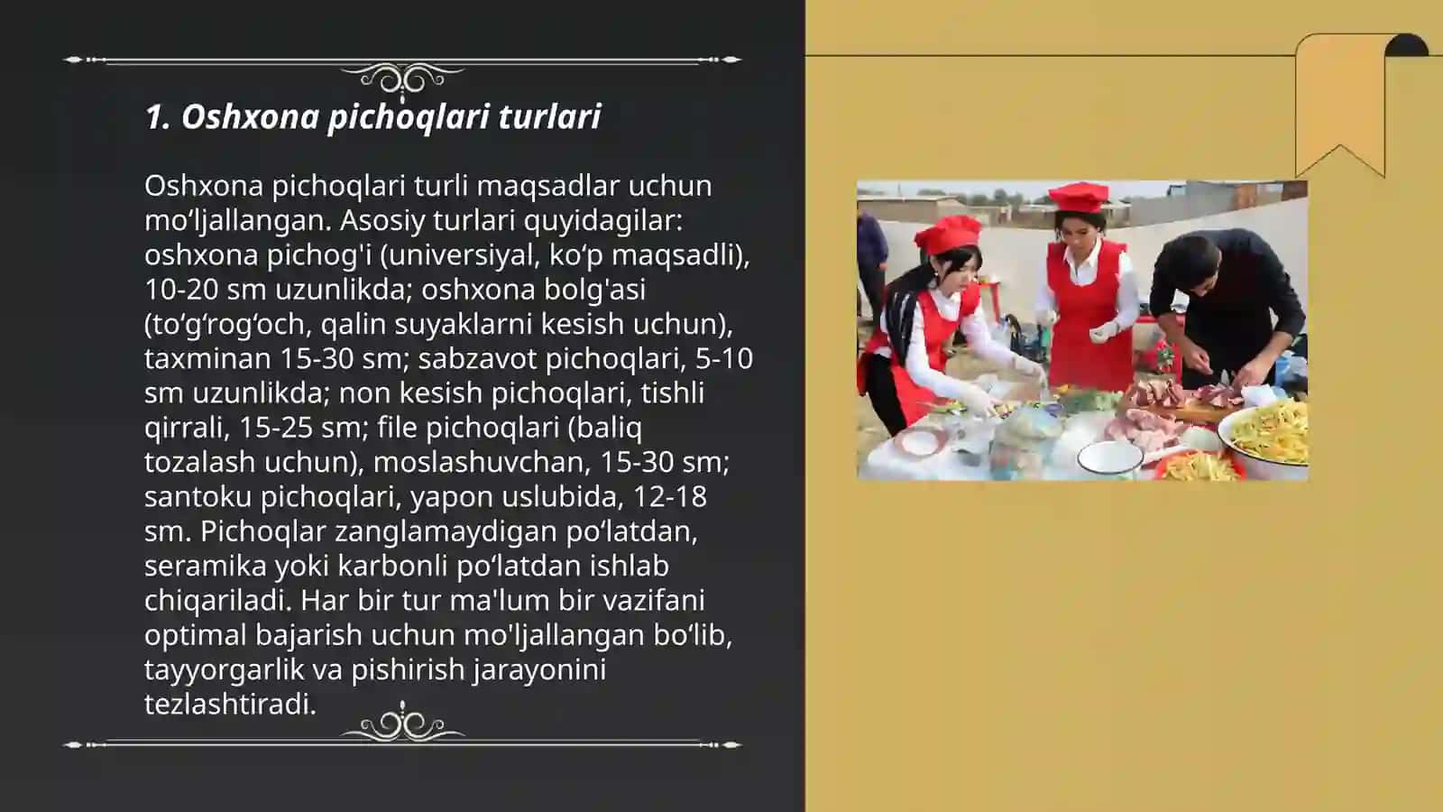 Oshxona pichoqlari turlari 3