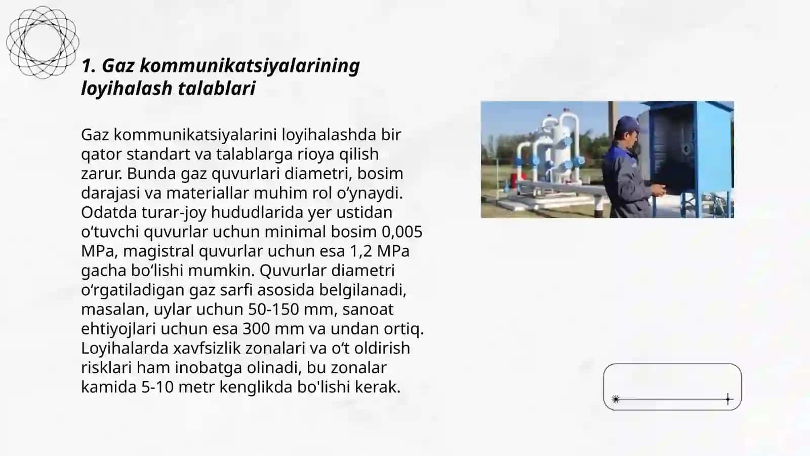 Gaz kommunikatsiyalarining loyihalash talablari 3