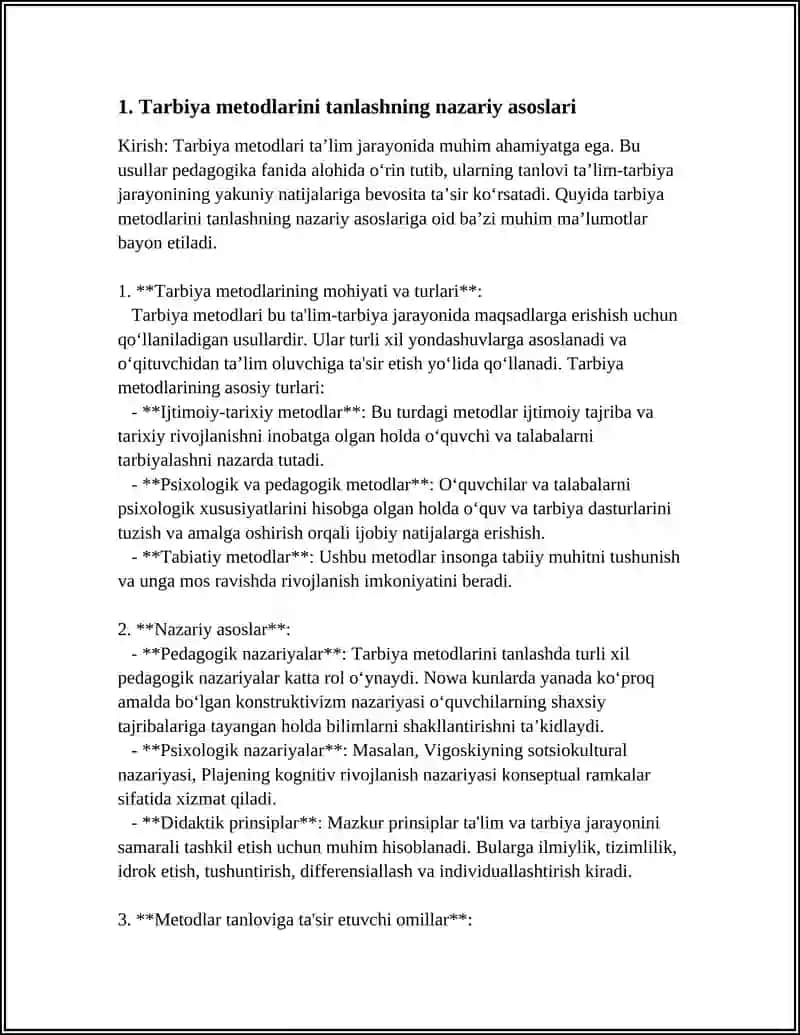 TARBIYA METODLARINI TANLASH ASOSLARI 3