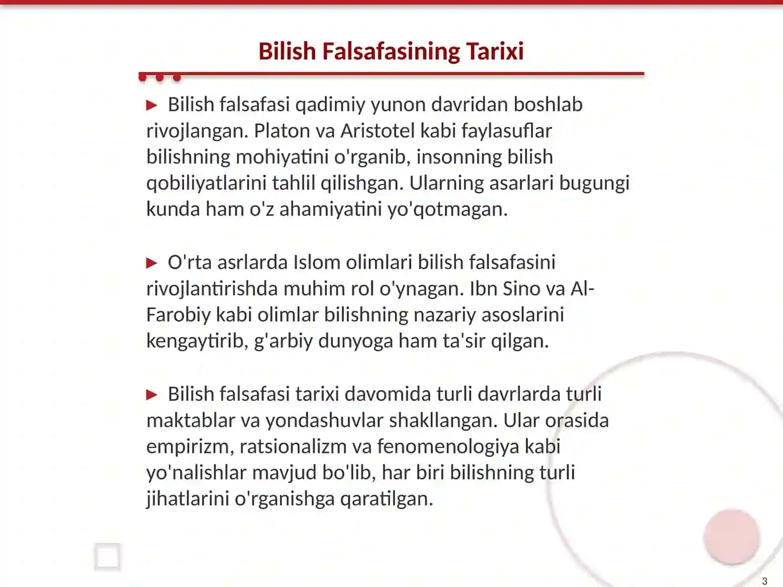 Bilish Falsafasi Asoslari 3