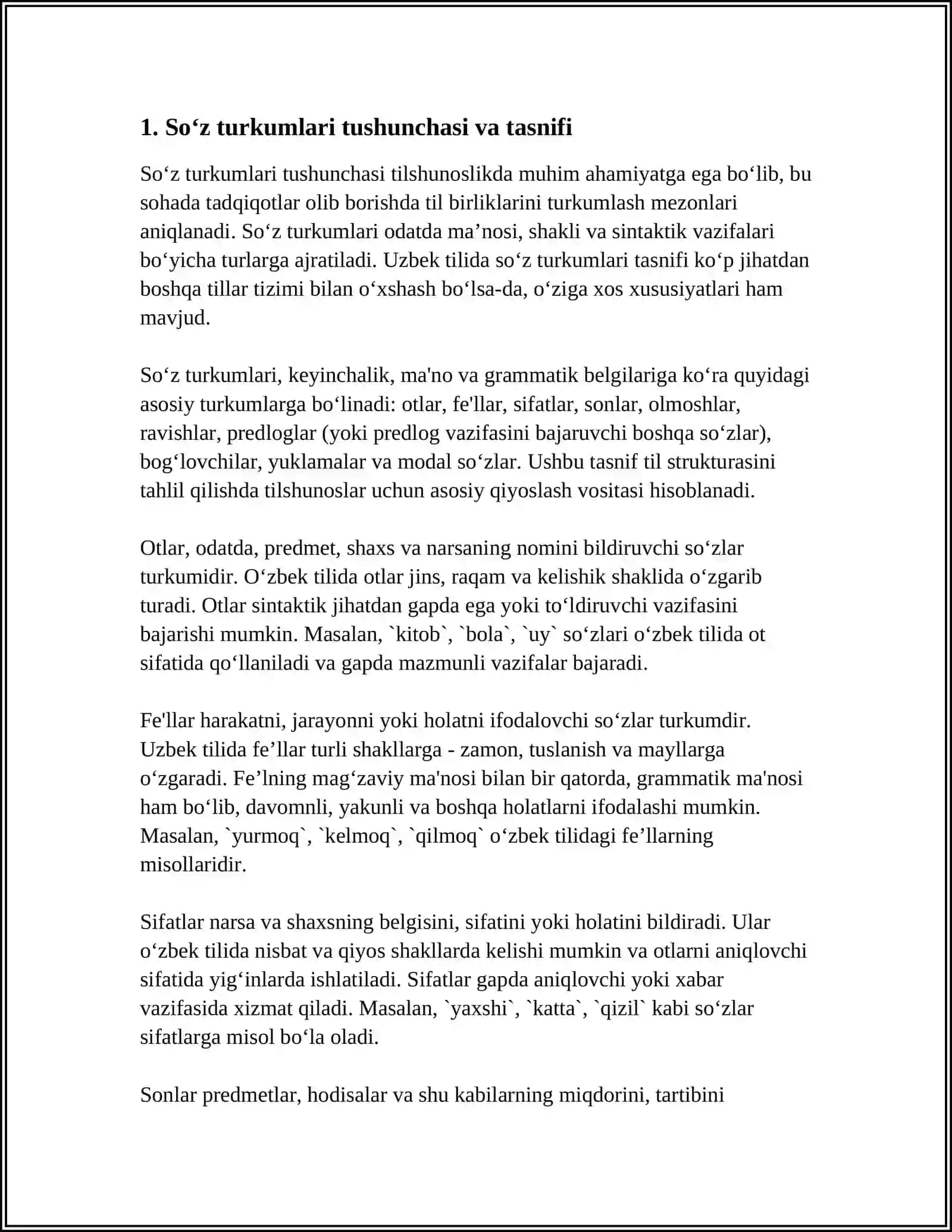 SOʻZ TURKUMLARI 3
