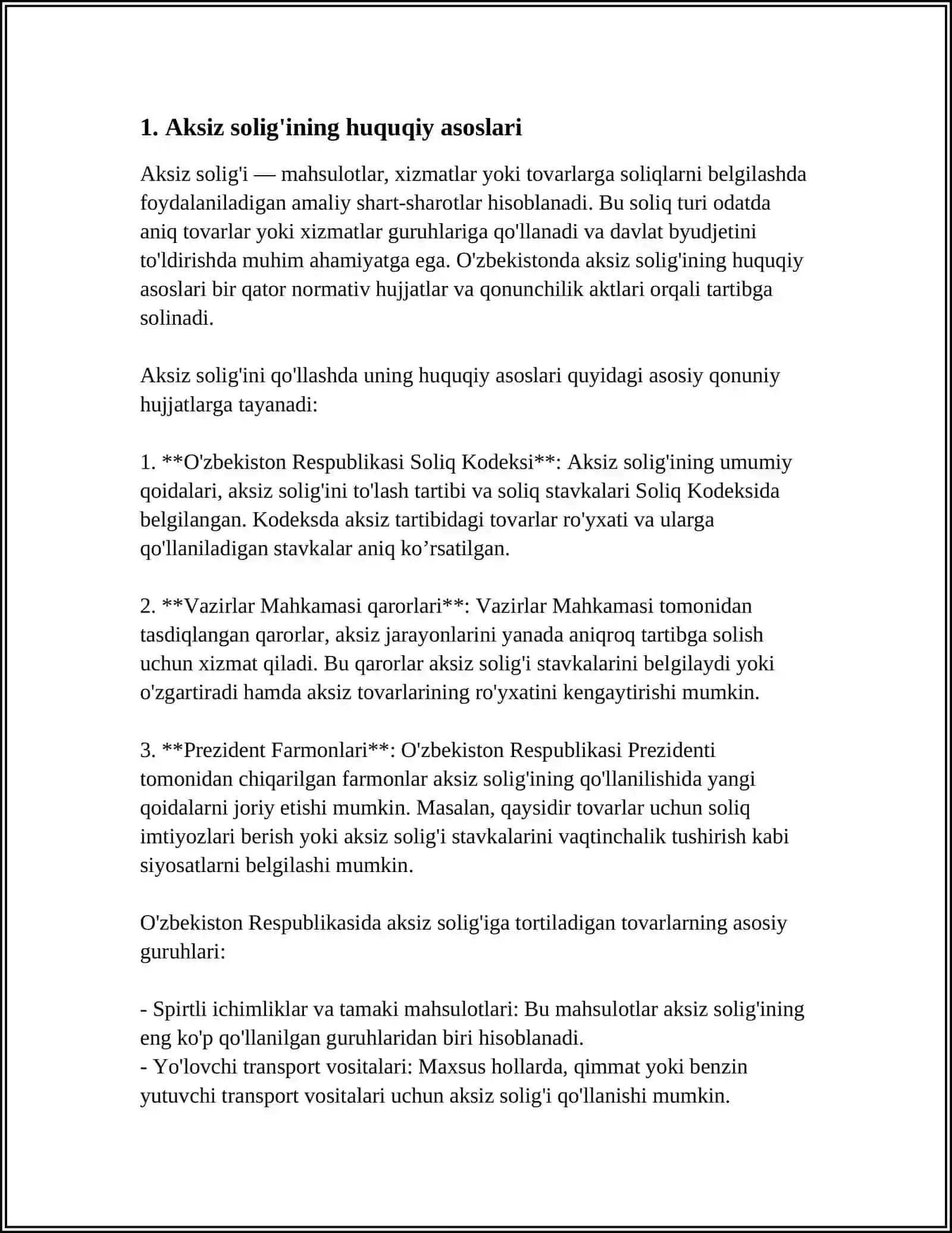 AKSIZ SOLIG'INI HISOBLASH VA BUDJETGA TO'LASH TARTIBI 3