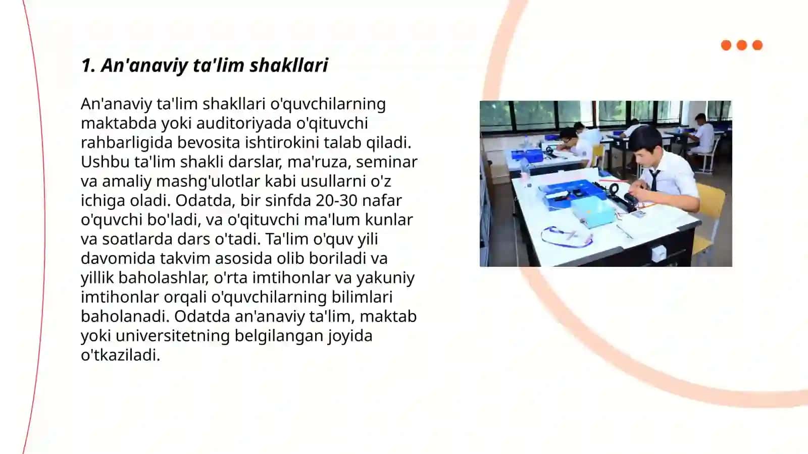 Ta'limni tashkil etish shakllari va turlari. STEM education 3