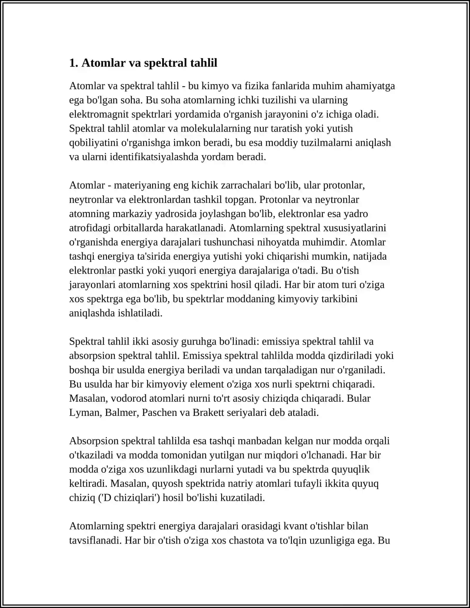 ELEMENT ATOMLARINING SPEKTRLARI. MOZLI QONUNI 3