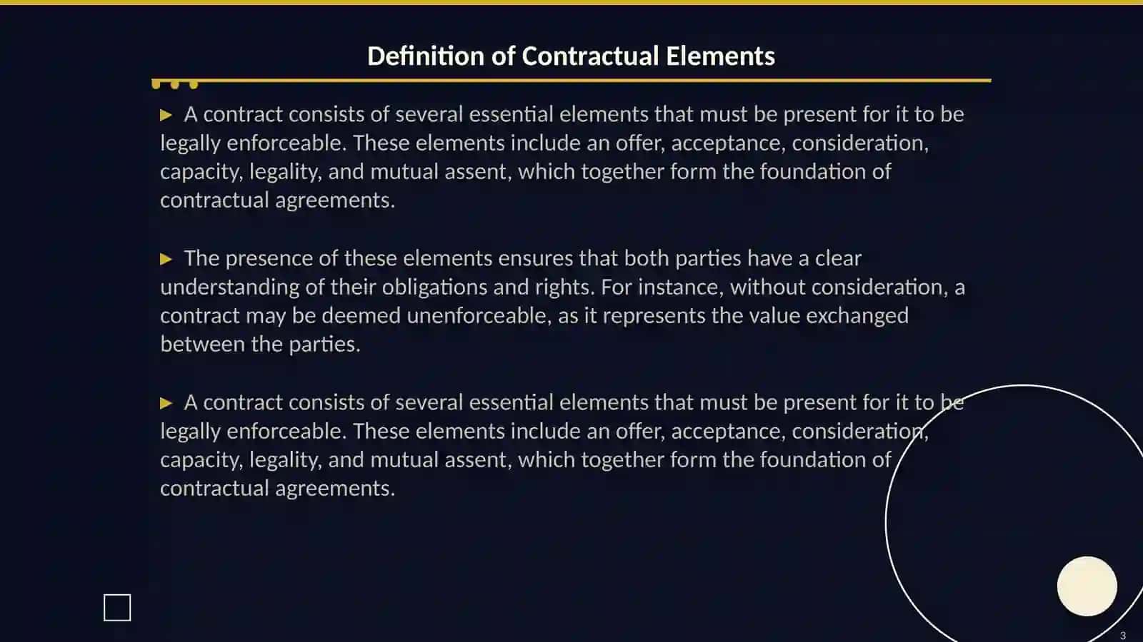 THE ELEMENTS OF CONTRACT 3