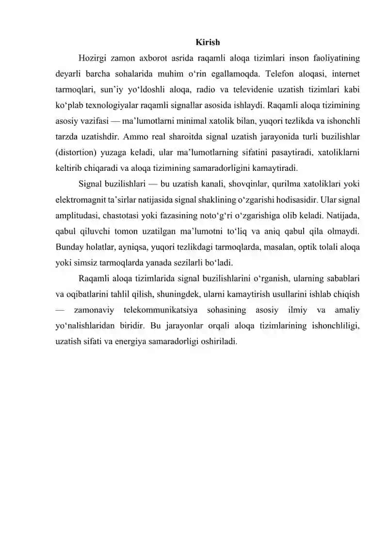 Raqamli aloqa tizimida signal buzilishlari 3