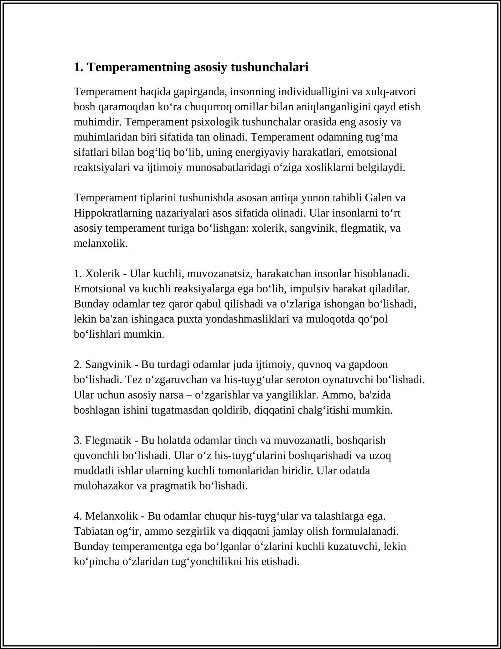 TEMPERAMENT TIPLARI 3