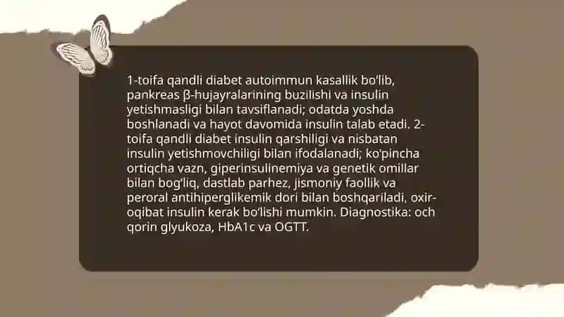 Endokrin kasalliklar.Qandli diabet 3