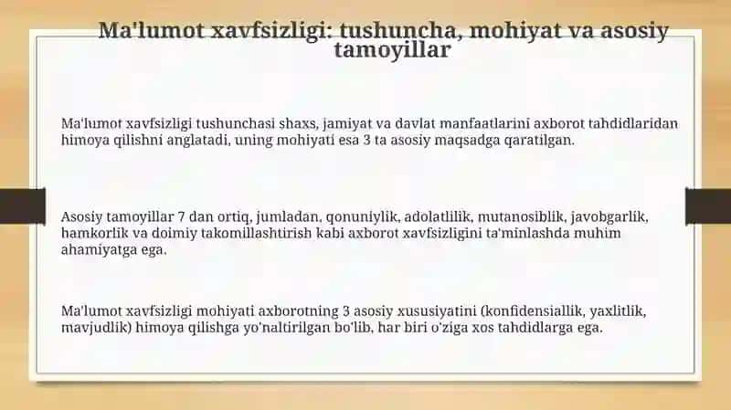 Axborot xavfsizligini taʼminlashning gʻoyaviy nazariy asoslari 3